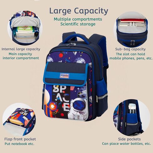 Kids Backpack Boys, Backpacks for School Ages 6-8 with Keychains for Travel Daypack Mochilas Escolares Para Niños (School Bag Blue) in Saudi Arabia