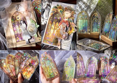 Butterflies and Flower Stickers Set,60 Pieces Glitter Holographic Transparent Floral Resin Aesthetic Sticker Decals for Art Journaling Scrapbook Bullet Junk Journal Card Making Planner Craft in Kuwait