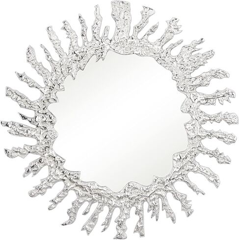 Deco 79 Aluminum Starburst Wall Mirror, 34" x 1" x 34", Silver in Saudi Arabia