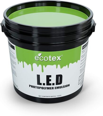 مستحلب طباعة الشاشة الخضراء Ecotex® LED D (نصف لتر - 16 أونصة) مستحلب صور حساس مسبقًا للشاشات الحريرية والمنسوجات والنسيج - لحبر البلاستيسول لطباعة الشاشة، ومستلزمات طباعة الشاشة in Kuwait