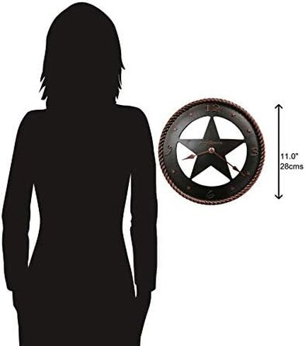 Howard Miller Glenns Ferry Wall Clock II 549-687 – Cast Resin Western Star, Molded Rope Edge, Oil Rubbed Bronze Finish, Start Hour Markers Plus Spade Hands, Quartz Movement in Saudi Arabia