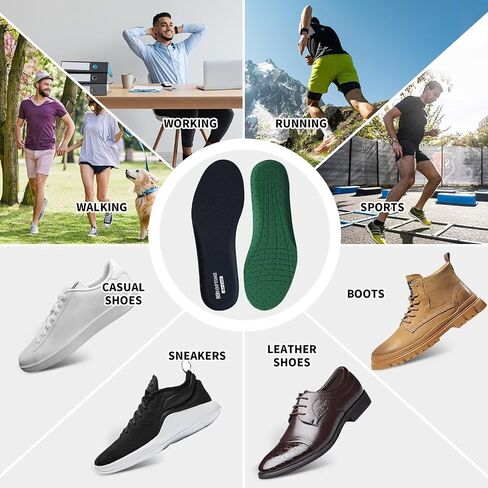 نعال داخلية للرجال والنساء بديلة للأحذية لتوفير الراحة وامتصاص الصدمات، وبطانات أحذية مسامية للجري والمشي والمشي لمسافات طويلة والعمل، وتقليم لتناسب اللون الأسود W12-15/M10-13 in Saudi Arabia