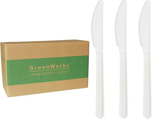 GreenWorks 1000 Count 7" Heavy-duty Compostable Forks, BPI Certified Large Bulk Disposable Cutlery Fork in Saudi Arabia