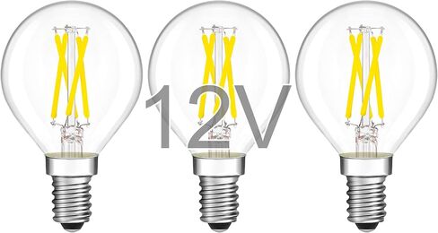 12 Volt Low Voltage LED Light Bulbs - Soft Warm 2700K 2W (Only for 12V DC/AC)- 25W Equivalent E26 Edison Base Small Globe Bulb for RV, Landscape Lights - 3 Pack in Kuwait