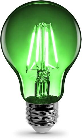 Feit Electric A19/TG/LED 40W يعادل 4.5 وات خيوط قابلة للتعتيم زجاج شفاف A19 LED لمبة إضاءة، أخضر in Saudi Arabia