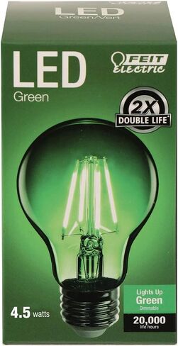Feit Electric A19/TG/LED 40W يعادل 4.5 وات خيوط قابلة للتعتيم زجاج شفاف A19 LED لمبة إضاءة، أخضر in Saudi Arabia
