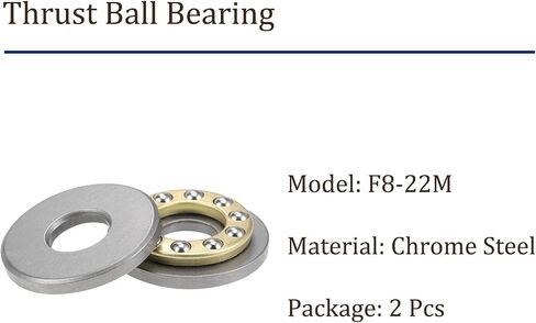 2pcs F8-22M Thrust Ball Bearing - [8mm x 22mm x 7mm] Chrome Steel Miniature Thrust Bearing with Washer for Machine Tool Use in Saudi Arabia