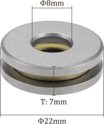 2pcs F8-22M Thrust Ball Bearing - [8mm x 22mm x 7mm] Chrome Steel Miniature Thrust Bearing with Washer for Machine Tool Use in Saudi Arabia