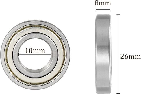 5pcs Deep Groove Ball Bearing 6000Z - [10mm x 26mm x 8mm] Chrome Steel Bearings for Skate Boards Inline Skates in Saudi Arabia