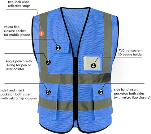 Tydon Guardian Reflective Safety Vest for Women Men High Visibility Security With Pocket Zipper Front Meet ANSI/ISEA Standard in Saudi Arabia