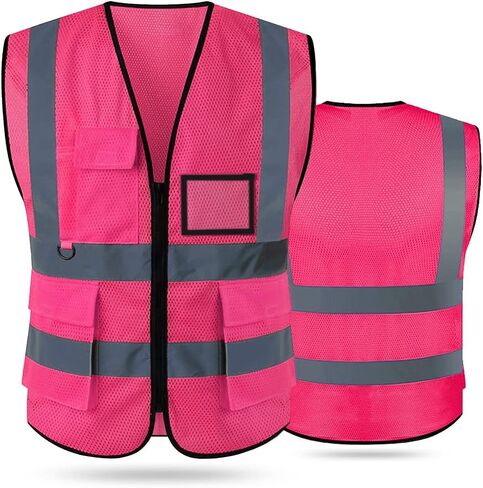 Tydon Guardian Reflective Safety Vest for Women Men High Visibility Security With Pocket Zipper Front Meet ANSI/ISEA Standard in Saudi Arabia