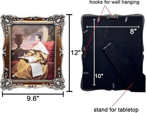 Vintage Picture Frame 8x10 Inch, Ornate Antique Photo Frames with Glass Front, Baroque Design, Tabletop & Wall Hanging, Photo Gallery, Gold in Saudi Arabia