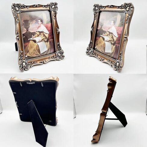 Vintage Picture Frame 8x10 Inch, Ornate Antique Photo Frames with Glass Front, Baroque Design, Tabletop & Wall Hanging, Photo Gallery, Gold in Saudi Arabia
