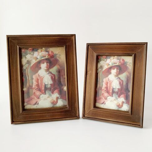5x7 Picture Frame, Rustic Photo Frame Made of Solid Wood High Definition Glass, Vintage Distressed Photo Frame for Tabletop Display and Wall Mounting in Saudi Arabia