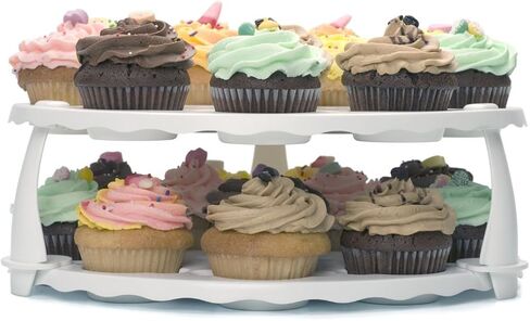 Prepworks by Progressive Collapsible Cupcake and Cake Carrier, 24 Cupcakes, 2 Layer, Easy to Transport Muffins, Cookies or Dessert to Parties - Teal - In Amazon Frustration Free in Saudi Arabia