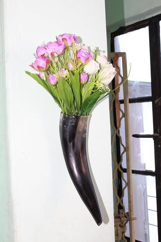 Flower Hanging Vase On The Wall, Set of 2 Made of Horn (8'' to 10'') in Kuwait