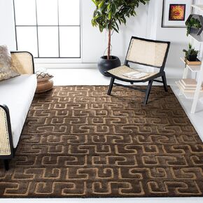 SAFAVIEH Soho Collection 2'6" x 10' Brown / Gold SOH416C Handmade Premium Wool Runner Rug