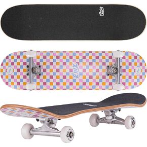 KMX Complete 31" x 8" Skateboard for Beginners, Double Kick Concave Deck, 7 Layer Canadian Maple | Premium Truck | Kids Cruiser Skateboard, Complete Standard Skateboard for Girls, Boys, Teens