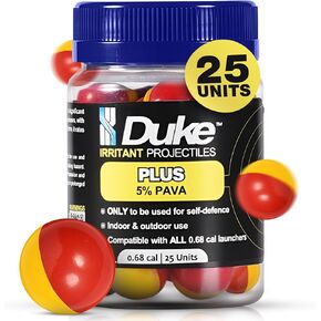 Duke Plus Non-Lethal Self Defense .68 Caliber Pepper Projectiles - (125 Count) | Premium Pepper Balls - 5% PAVA