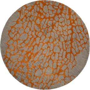 SAFAVIEH Blossom Collection 2'3" x 8' Grey/Orange BLM695C Handmade Premium Wool & Viscose Runner Rug
