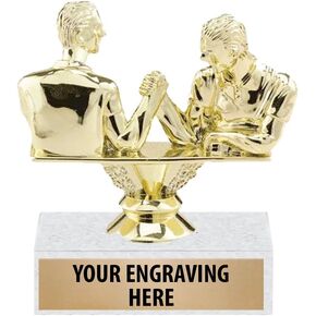 Arm Wrestling Trophies - 4.5" Double Male Arm Wrestle Trophy Awards Prime