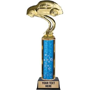 Crown Awards 10.25" Beetle Car Trophies - VW Bug Car Show Trophy with Customized Text Prime