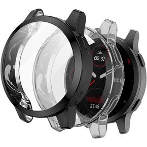 2-Pack Screen Protector Cases Compatible with Garmin Vivoactive 4/Venu 2 45mm,All-Around Soft TPU Protective Case Bumper Frame Cover (Rose Gold/Clear)