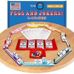 Games by 3D: Pegs and Jokers Full Size Game Set - Embrace The Versatility of This Engaging Board and Card Game for 2-8 Players - Compact, Portable, & Packed with Vibrant Fun & Endless Entertainment in Kuwait