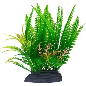 Otimark Aquarium Fish Tank Landscaping Artificial Plants Plastic Decoration Soft Fake Large Aquarium Simulation Realistic Colour Betta Plants Accessories 2 PCS (Orange)