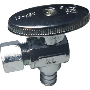 10 Piece XFITTING 1/2" Pex x 3/8" Od Compression 1/2 Turn Angle Stop Valve- Brass With Metal handle