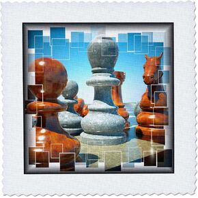 3dRose qs_34038_1 Chess Battle-Quilt Square, 10 by 10-Inch in Kuwait