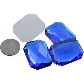 40X30mm Crystal A01 Flat Back Acrylic Octagon Jewels Pro Grade Individually Wrapped - 4 Pieces