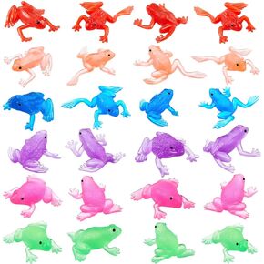 Jenaai 24 Pack Mini Frog Toy Rubber Frogs Green Realistic Toy Frogs Tiny Frogs Rainforest Animals Figures for Frog Party Favors, Early Education Teaching Aids, Home Decors, Food Models, Photo Props