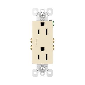 Legrand radiant 885TRWCC12 15 Amp Tamper Resistant Decorator Duplex Outlet, Side Wire or Push Wire, White (1 Count)