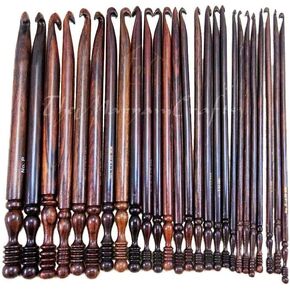 ROSEWOOD Set of 7 Crochet Hooks 3.5 MM to 6.5 MM, Wooden Yarn Crochet Hooks | Engraved with sizes | Mother's Day Gift