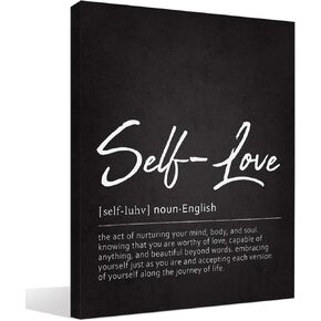 Self Love Definition Mental Health Self Care Canvas Wall Art Prints Decor for Home Therapy Office,Psychology Themed Paintings Art Decor 11x14 Inches,Motivation Gifts,Mental Health Awareness Gifts