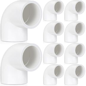 Pangda 30 Pcs PVC Pipe Fitting PVC 90 Degree Elbow 2 Way Right Angle Pipe Corner Connector for DIY Frame Connections Greenhouse Garden Shed and Tent Shelf Garden Support Structure (1 Inch)