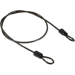 PATIKIL Security Steel Cable 2.5mm x 0.5m/1.64ft Coated Luggage Lock Wire Rope with Double Loop Black