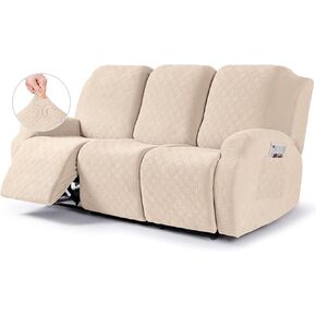 VANSOFY Corner Sofa Cover for L Shaped Sectional Recliner Sofa Covers, 1 Piece Additional Recliner Corner Seat Cover(Light Coffee)