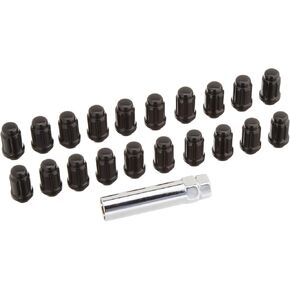 West Coast Wheel Accessories 12X1.25 Bulge Acorn Spline Lug Nuts 1.38" 5 Lug Install Kit Black