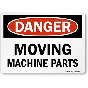 SmartSign "Danger - Moving Machine Parts" Sign | 10" x 14" Plastic