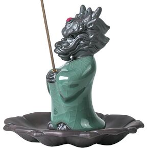 Dragon Incense Holder, Ceramic Incense Holder for Sticks, Ceramic Incense Burner with Tray for Incense Ash, Home Décor, Best for Meditation, Yoga, Home, Office