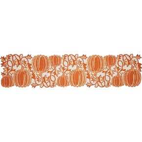 Heritage Lace Pumpkin Vine Table Runner, 14"x60", Orange