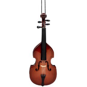 Broadway Gifts 5.1" Brown Wood Upright Bass Ornament Decoration