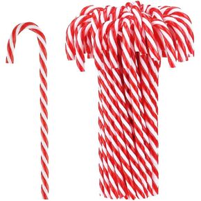 12 Pieces Christmas Candy Cane Decoration Twisted Plastic Candy Cane Red and White Candy Cane Christmas Tree Hanging Ornament Candy Cane Tree Decoration for New Years Holiday Party Decor Party Gift