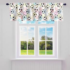 Cute Bees Valance Curtains for Living Room Bedroom, Cartoon Bee and Flowers Kitchen Curtains Valances, Nature Spring Garden Bee Curtain Valances for Windows Bathroom, 1 Panel 52"x12", Yellow Black