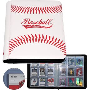 Rayvol Toploader Binder for Sport Cards, Holds 252 Toploaders 9-Pocket Clear Pages, Top Loader Card Storage Album, Ringless Double-Sided Pockets Transparent Sleeves for Cards in 3 x 4 Toploaders