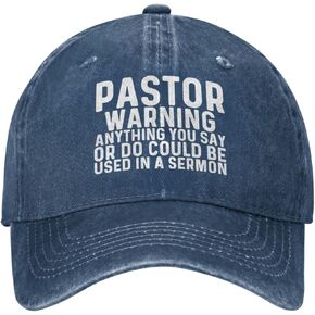 Pastor Warning Anything You Say Or Do Could Be Used in A Sermon Hat Women Baseball Caps Graphic Hat Black