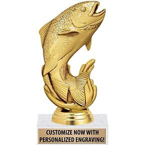 Trout Trophy, 6" Trout Fishing Trophy for Fishing Awards Custom Prime