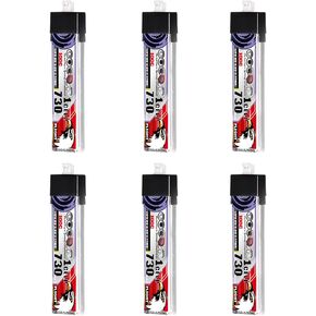 6 Packs CODDAR 730mAh 1S 3.8V 100C HV LiPo Battery JST-PH 2.0 Connector for Larger Brushed Whoop Drones Like EMAX Tinyhawk Brushless Inductrix FPV Plus BETAFPV Beta75 Brushed Drone (CD1S730100HVC)